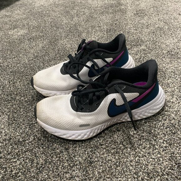Nike Revolution 5 BQ3207-102 White/Blue Running Shoes - please see all pictures - Picture 6 of 7